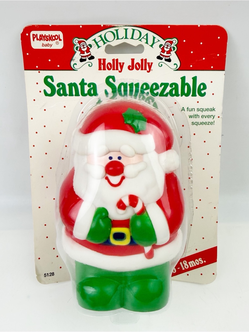 Vtg 1993 Playskool Baby Holly Jolly Santa Squeeze Toy New Old Stock Sealed